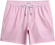 [MaaMgic] Mens Swim Trunks 5" Quick Dry Beach Shorts Stretch Swimming Trunks Board Shorts with Mesh Lining Zip Pockets