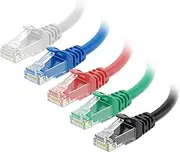 Cable Matters 5-Color Combo 10 Gbps Snagless Short Cat6 Ethernet Cable 1.5 m (Cat6 Ethernet Cables, Cat 6 Cable, LAN Cable)