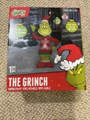 The Grinch Dr. Seuss 4Ft Candy Cane Christmas Airblown Inflatable Lights Up