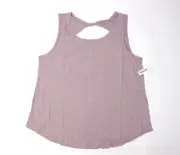 Women's Loose fit Workout Tank Tops Backless Sleeveless Open Back 1X Lilac
