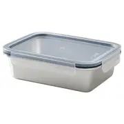 IKEA 365+ food container with lid, rectangular stainless steel/plastic, 1.0 l
