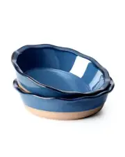 6.5 Inch Ceramic Mini Pie Pans Set of 2 Small Pie Dish Set for Baking Small P...