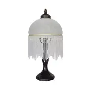 Beaded Victorian Table Lamp White