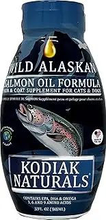 Kodiak Naturals Wild Alaskan Salmon Oil Formula is a Balanced Blend of Pure Fish Oils with EPA and DHA from Wild-Caught Fish. Support for Skin & Coat, Immune and Heart Health, and Joints.
