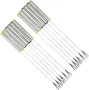 CONGARTENO 12pcs 24cm Stainless Steel Fondue Forks Set for Cheese Fondue Camping Heat- Handle for Party Outdoor Activities