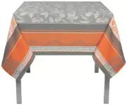 NOW DESIGNS DANICA TABLE CLOTH NAPPE FALL FLICKER JACQUARD GREY/TERRA COTTA 60"X
