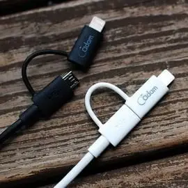 (亞果元素)iPhone 6/6 plus/5/5s和Android系統雙系統共用多功能手機傳輸線-Lightning-Cable Du-Plug 15 雙用傳輸線(白)