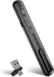 Presentation Clicker, Wireless Presenter with Hyperlink Volume Control, RF 2.4Gh