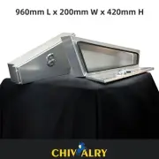 Aluminium Flat Plate Tapered 960mm Under Tray Toolboxes with Whale Tail Locks