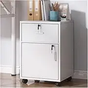Wooden Filing Cabinet with Lockable Storage Drawer, Removable Low Cabinet for Office Storage