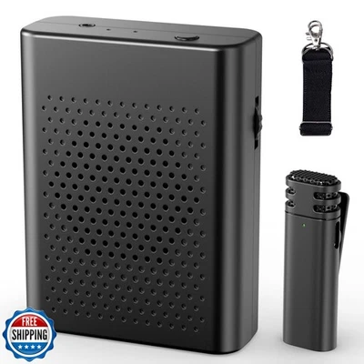 Wireless Voice Amplifier with Wireless Lavalier Lapel Microphone, PA System,