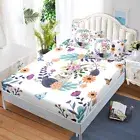 Bunny Rabbit Kids Bed Decor Fitted Sheet Set Single/Double/Queen/King Size