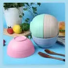 Nordic Colored Dinner Bowl Wheat Straw Anti-Fall Bowl Kitchen Tableware
