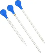 uxcell Graduated Dropper Pipettes Kit, 3 Pack 10ml/20ml/25ml Borosilicate Glass Pipette with Rubber Squeeze Bulb for Transfer Liquid for Lab, Chemistry