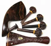 2set Rosewood Violin Parts Set 4/4 ShellInlay Tailpiece Endpin Peg Chinrest