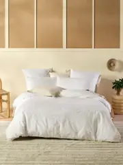 LINEN HOUSE AMORE QUILT COVER SET - WHITE