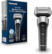 [Panasonic] Series 500 Wet & Dry 3-Blade Electric Shaver for Men, Stainless Steel Blades, Flexible 10D Head with USB-C charging, Black (ES-RM3FXK541)