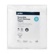 Reversible Plush Mattress Topper - Double Bed, White