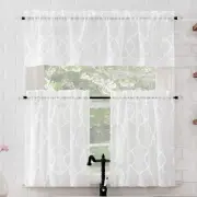 Allerton Embroidered Trellis Light Filtering Rod Pocket Kitchen Curtain Valan...