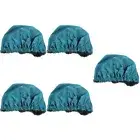 5pcs Shower Hair Cap Bath Hair Bonnets Shower Cap Women Reusable Elastic Hair