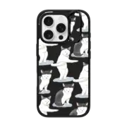 iPhone 16 Pro Impact Ring Stand Case MagSafe Compatible Dancing Cat by Watercatlor
