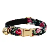ANYWAGS Cat Collar Floral Black Small with Safety Buckle, Bell, and Durable Strap Stylish and Comfortable Pet Accessory