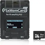 BITFUNX PSxMemCard Gen2 Memory Card - Supports Firmware Upgrade, Unlimited Storage and Sd2psXtd, Includes a 8GB MicroSD Card, High Speed Game Memory Card for PS2/PS1/PS One Console