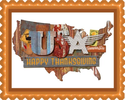 Thanksgiving American Folk - Edible Cake Topper or Cupcake Topper
