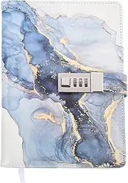 Operitacx a5 Journal with Lock, Locking Pu Leather Notebook for Adults Student Diary