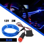 2m Blue LED Car Decorative Interior Atmosphere Wire Strip Light Accessories (for: Kia)