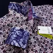 Robert Graham Floral Geometric Paisley Camo Abstract Patchwork Sport Shirt Large