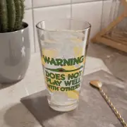 Gator Does Not Play Alligator - 16oz Pint Glass Cocktail Mixer Drinking Glass