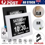 8inch LED Digital Day Clock Calendar Dementia Date Week Month Year Time Reminder