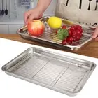 Deep Stainless Steel Baking Pan w/ Non Stick Rack Roasting Tray Oven Sheet Dish