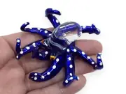 3" Long Octopus Glass Squid Crystal Miniature Sealife Aquarium Animal Figurine