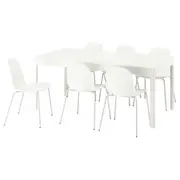 EKEDALEN / LIDÅS table and 6 chairs, white/white white, 180/240 cm