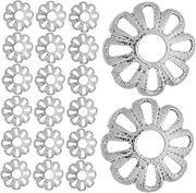 LOLIPPYY Unique Hollow Filigree Bead Caps 100pcs Resin Flower Bead Caps Metal Spacer End for Jewelry Making