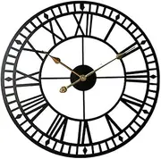 Waterproof Outdoor Clock Garden Clocks, Retro Roman Numeral Outdoor Wall Clock Simplicity Iron Art Outdoor Clocks Battery Operated Silent Outside Clocks 40cm Silver