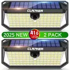 LED Solar Powered PIR Motion Sensor Wall Lights Garden Outdoor Security Lamps