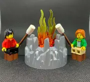 Lego Bonfire with 2 minifigures and marshmallows