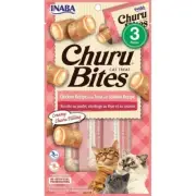 Inaba Churu Bites Chicken Wrap Tuna with SALMON Recipe 3-Stiick-Packs Cat Treat