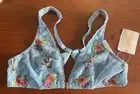 NWT Savage Pink Lace Plunge Wire Free Front Close Bralette Bra Size LG