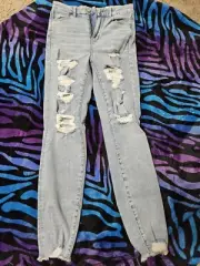 AMERICAN EAGLE, NEW JUNIOR'S BLUE COTTON BL 360 NEXT LEVEL STRETCH JEGGING, SZ 6