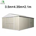GARDEN SHED Rocco Tools Storage Gable Roof Medium Steel Garage Workshop Cream