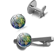 [DYCJLL] Tie bar Tie Clip Cufflinks Cuff Links Set (Color : 8)