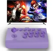 Koiiko Arcade Fight Stick Joystick for Switch/PS4/PS3/PC/Tablet/iOS/Android Game Controller, with Turbo/Macro Functions, Emulators for Classic Gaming, Street Fighter IV CE, NeoGeo, Big Gamepad, Purple