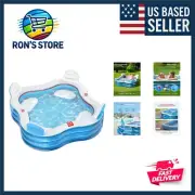 Spacious Jelly Blue Kiddie Pool with Backrests – Great for Family Gatherings