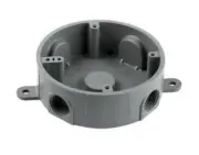 Carlon E365DR PVC Round Outdoor Junction Box, 1/2"