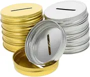 SOLUSTRE 12pcs Jar Lid Regular Mouth Reusable Tinplate Lid for DIY Piggy Banks Money Saving Top for Canning Jars Stylish Storage for Coins and Trinkets