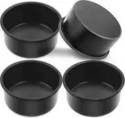 E-far 4 Inch Cake Pan, 4-Piece Nonstick Round Baking Pans for Wedding, Birthday,